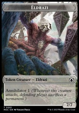 Eldrazi Token (C 7/7) // Angel Token (W 4/4) - Commander: March of the Machine: Extras (Token) [XMOC-T 1/4]