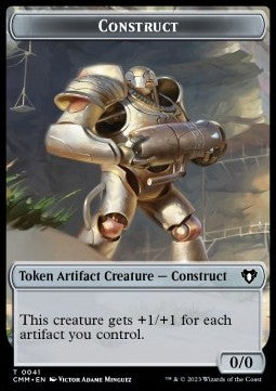 Construct Token (A 0/0) // Spirit Token (WB 1/1)⁣ - Commander Masters: Extras⁣ (Token)⁣ [T 41/39]