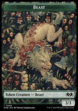 Beast Token (Green 3/3) - Wilds of Eldraine: Extras (Token) [XWOE-8]