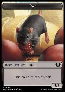 Rat Token (Black 1/1 Can't Block) - Wilds of Eldraine: Extras (Token) [XWOE-7]