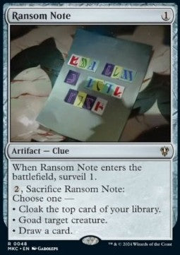 Ransom Note (V.4) - Commander: Murders at Karlov Manor (Rare) [MKC-48]