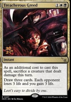 Treacherous Greed (V.1) - Murders at Karlov Manor: Promos (Rare) [PMKM-237]