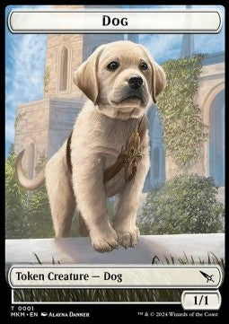 Dog Token (White 1/1) - Murders at Karlov Manor: Tokens (Token) [TMKM-T01]