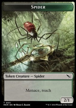 Spider Token (Black and Green 2/1) - Murders at Karlov Manor: Tokens (Token) [TMKM-T11]
