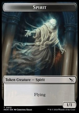 Spirit Token (White and Black 1/1) - Murders at Karlov Manor: Tokens (Token) [TMKM-T12]