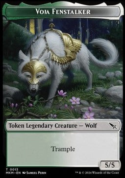 Voja Fenstalker Token (Green and White 5/5) - Murders at Karlov Manor: Tokens (Token) [TMKM-T13]