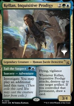 Kellan, Inquisitive Prodigy // Tail the Suspect (V.2) - Murders at Karlov Manor: Promos (Rare) [PMKM-212]