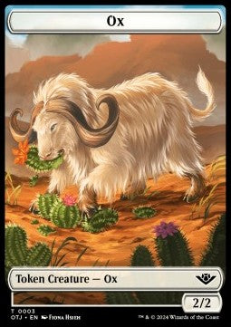 Ox Token (White 2/2) - Outlaws of Thunder Junction: Tokens (Token) [TOTJ-T03]