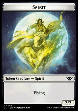 Spirit Token (White 2/2) - Outlaws of Thunder Junction: Tokens (Token) [TOTJ-T05]