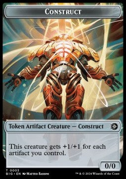 Construct Token (A 0/0) // Mercenary Token (R 1/1) - Outlaws of Thunder Junction: Tokens (Token) [TOTJ-T 3/10]