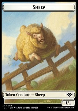 Sheep Token (W 1/1) // Plot - Outlaws of Thunder Junction: Tokens (Token) [TOTJ-T 4/20]