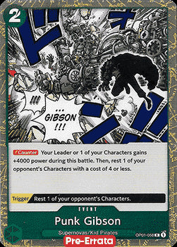 Punk Gibson (OP01-058) - Romance Dawn (Pre-Errata) (Rare) [OP01E-058]