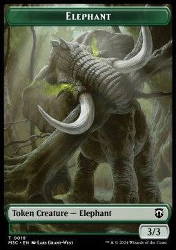 Elephant Token (G 3/3) // Beast Token (G 4/4) (V.1) - Modern Horizons 3: Tokens (Token) [TMH3-CT 18/16]