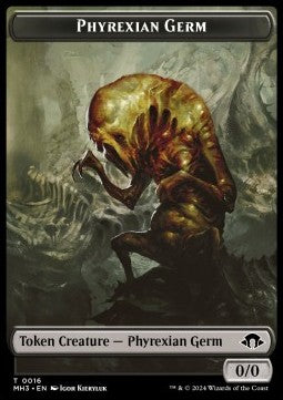 Phyrexian Germ Token (B 0/0) // Phyrexian Wurm Token (B 2/1 Lifelink)⁣ - Modern Horizons 3: Tokens⁣ (Token)⁣ [T 16/18]