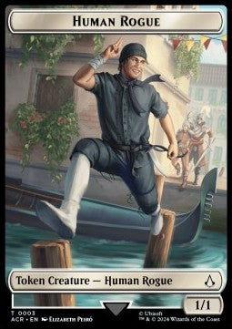 Human Rogue Token (W 1/1) // Assassin Token (C 1/1)⁣ - Universes Beyond: Assassin's Creed: Tokens⁣ (Token)⁣ [T 3/4]