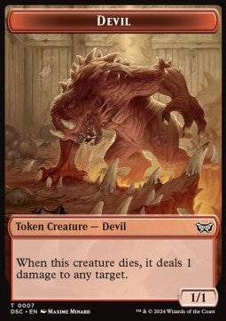 Devil Token (R 1/1) // Scarecrow Token (A 4/4)⁣ - Duskmourn: House of Horror: Tokens⁣ (Token)⁣ [CT 7/23]