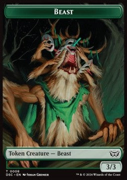 Beast Token (G 3/3) // Scarecrow Token (A 4/4)⁣ - Duskmourn: House of Horror: Tokens⁣ (Token)⁣ [CT 8/23]