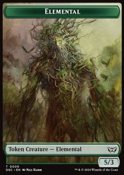Elemental Token (G 5/3) // Bird Token (B 2/2)⁣ - Duskmourn: House of Horror: Tokens⁣ (Token)⁣ [CT 9/5]