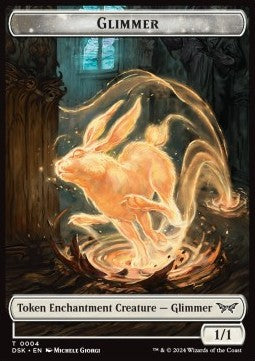 Glimmer Token (W 1/1) // Horror Token (B 2/2)⁣ - Duskmourn: House of Horror: Tokens⁣ (Token)⁣ [T 4/10]