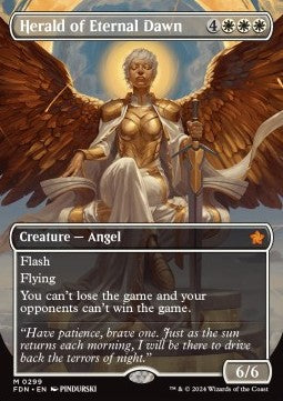 Herald of Eternal Dawn (V.1)⁣ - Magic: The Gathering Foundations: Extras⁣ (Mythic)⁣ [299]