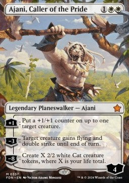 Ajani, Caller of the Pride (V.1) - Magic: The Gathering Foundations: Extras (Mythic) [XFDN-357]