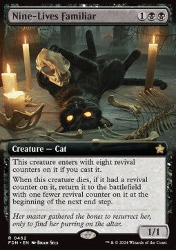 Nine-Lives Familiar (V.3) - Magic: The Gathering Foundations: Extras (Rare) [XFDN-462]