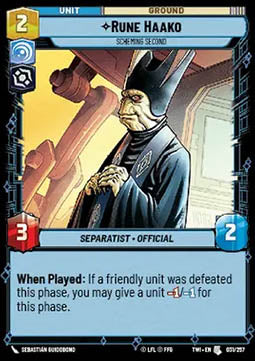 Rune Haako, Scheming Second - Twilight of the Republic (Uncommon) [TWI-031]