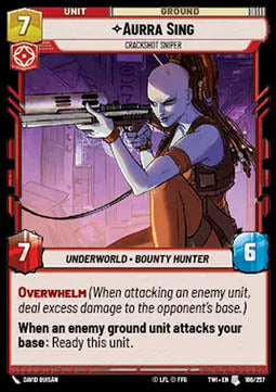 Aurra Sing, Crackshot Sniper - Twilight of the Republic (Uncommon) [TWI-166]