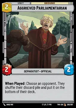 Aggrieved Parliamentarian - Twilight of the Republic (Common) [TWI-252]