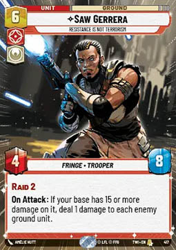 Saw Gerrera, Resistance is Not Terrorism - Twilight of the Republic: Extras (Rare) [XTWI-417]