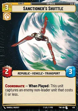 Sanctioner's Shuttle - Twilight of the Republic: Extras (Uncommon) [XTWI-478]