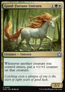 Good-Fortune Unicorn - Magic: The Gathering Foundations (Uncommon) [FDN-240]