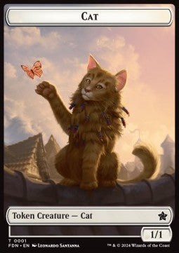 Cat Token (W 1/1) // Cat Token (W 2/2) - Magic: The Gathering Foundations: Tokens (Token) [TFDN-T 1/2]