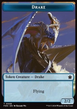 Drake Token (U 2/2) // Goblin Token (R 1/1) - Magic: The Gathering Foundations: Tokens (Token) [TFDN-T 8/18]