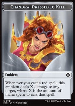 Chandra, Dressed to Kill Emblem // Human Token (R 1/1) - Innistrad Remastered: Tokens (Token) [TINR-T 24/14]