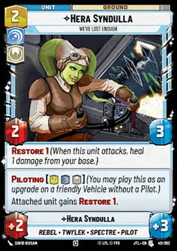 Hera Syndulla, We've Lost Enough - Jump to Lightspeed (Uncommon) [JTL-045]