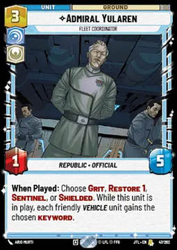 Admiral Yularen, Fleet Coordinator - Jump to Lightspeed (Rare) [JTL-047]