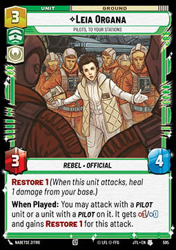 Leia Organa, Pilots, To Your Stations (V.2) - Jump to Lightspeed (Uncommon) [JTL-595]