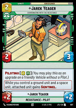 Jarek Yeager, Coordinating With The Resistance (V.2) - Jump to Lightspeed (Uncommon) [JTL-607]
