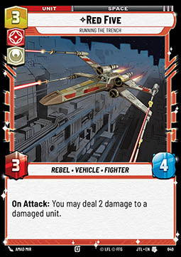 Red Five, Running the Trench (V.2) - Jump to Lightspeed (Uncommon) [JTL-649]