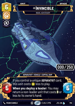 Invincible, Naval Adversary (V.5) - Jump to Lightspeed: Extras (Legendary) [XJTL-1112]