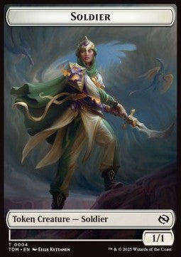 Soldier Token (W 1/1) // Soldier Token (W 2/2) - Tarkir: Dragonstorm: Tokens (Token) [TTDM-T 4/5]