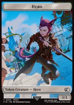 Hero Token (W 1/1) // Treasure Token (V.2) - Magic: The Gathering - FINAL FANTASY: Tokens (Token) [TFIN-T 3/23]