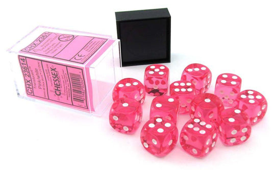 Chessex - Translucent 16mm d6 Dice Block (12 Dice)