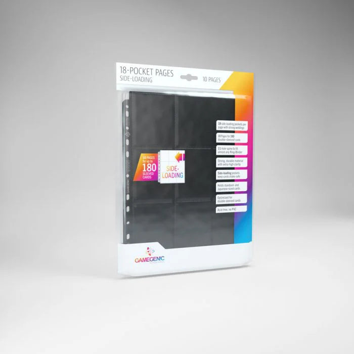 Gamegenic - 18-Pocket Pages Sideloading 10-pcs Pack Black