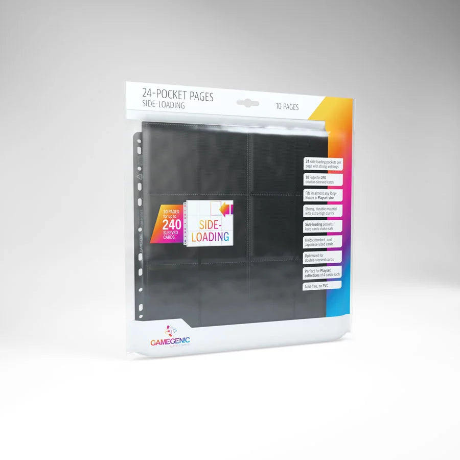 Gamegenic - 24-Pocket Pages Sideloading 10 pcs pack Black
