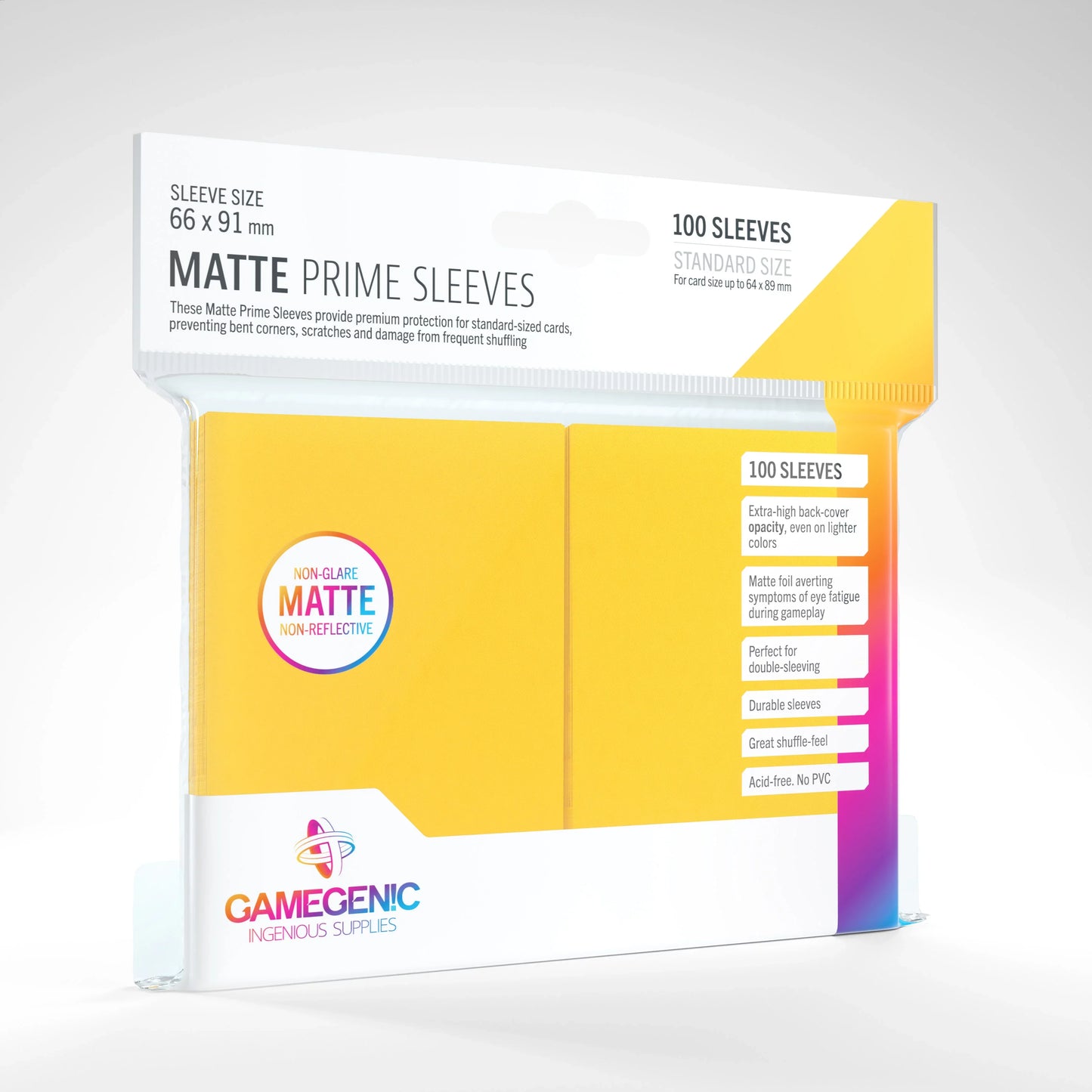 GameGenic - Matte Prime Sleeves Yellow (100 Sleeves)