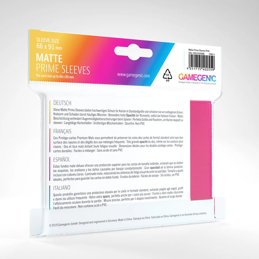 GameGenic - Matte Prime Sleeves Pink (100 Sleeves)