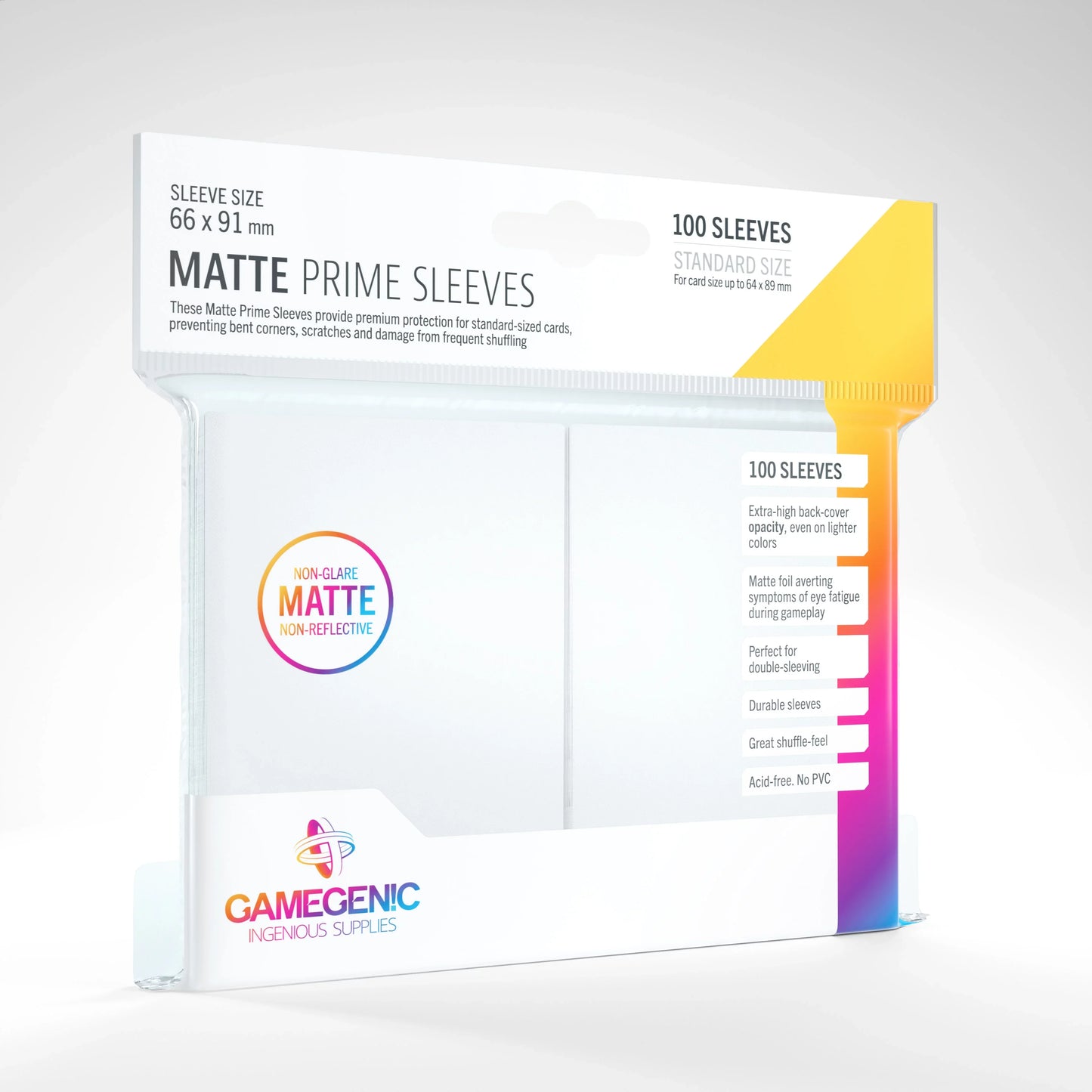 GameGenic - Matte Prime Sleeves White (100 Sleeves)