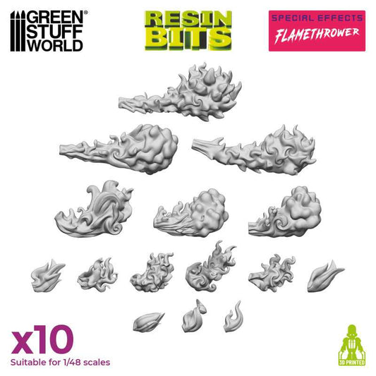 Resin Bits - Special Effects: Flamethrower Effect - 15 Units  - Green Stuff World